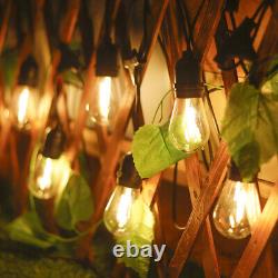 100FT Outdoor Festoon Globe String Fairy Lights Clear Bulbs Garden Wedding Home