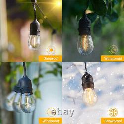 100FT Outdoor Festoon Globe String Fairy Lights Clear Bulbs Garden Wedding Home