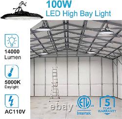 100W LED High Bay Shop Light for Warehouse/Barn/Garage, 5000K 14000LM Eqv. To 4
