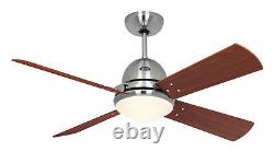 120 cm 47 Ceiling fan with Light Kit and Remote E27 Lamps Libeccio Chrome