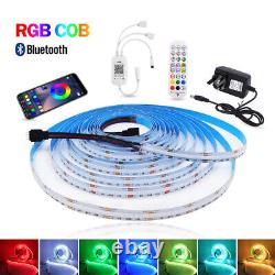 12V/24V COB RGB LED Strip Lights High Density Tape Rope Lamp WIFI APP Controller