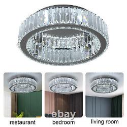 14.9Inch Crystal Chandelier Dimmable LED Ceiling Light Living Room with Remote