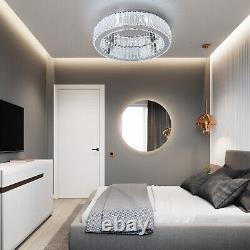 14.9Inch Crystal Chandelier Dimmable LED Ceiling Light Living Room with Remote