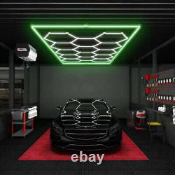 14 HEX Hexagon LED Lighting Car Wash Detail Home Garage Workshop Retail Mancave