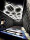 -15 Hexagon light Grid White Garage Workshop Detailing Wall 6 Sided Lights