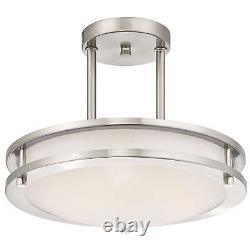 15 W Dimmable LED Lamp Flush Mount Ceiling Light Fitting LAUDERDALE Nickel
