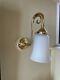 2 Wall Lights Traditional Polished Brass Indoor with glass shades