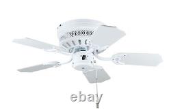 30 Ceiling fan without Light White Liane Flush mount Ceiling fan with Pull Cord