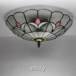 30cm Tiffany Chandelier Ceiling Light Flush Mount Glass Lamp Shade Fixture Decor
