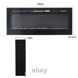 36/ 40/ 50/ 60 Inch Electric Wall Mounted Glass Fire Black Media Insert 12 Flame
