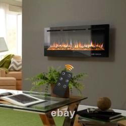 40/50/60/70/80/100'' Insert/ Wall Mounted LED Fireplace Wall Inset Into Fire NEW
