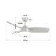 42 3-Blade Chandelier Ceiling Mounted Fan Light With Remote Control Dimmable