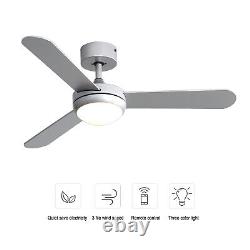 42 Ceiling Fan Light With Remote Control 3 Colour Kitchen Living Room Bedroom