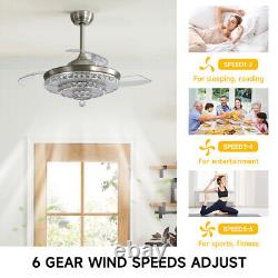 42x12in Ceiling Fan with LED Light Adjustable Wind Speed Remote Low Profile
