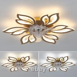5/6 Heads LED Ceiling Fan Lights 3-colour Dimmable Remote +APP Control Bluetooth
