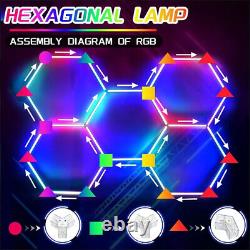 5 HEX LED Hexagon Garage Light Changing for Basement RGB Honeycomb Light DIY UK