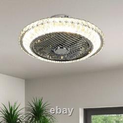 50cm Round Ceiling Fan with Light Dimmable Flush Mounted Chandelier APP & Remote
