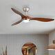 52 Modern Wooden Ceiling Fan Chandelier Lamp Remote Control 3 Colour LED Light