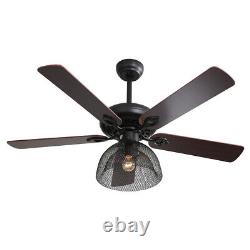 52inch Led Ceiling Fan Light 5 Blades Lamp with Lampshade WithRemote Control