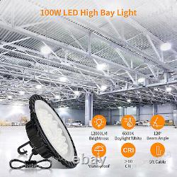 5PACK LED High Bay Light 100W Factory Workshop Warehouse Industrial Lights 6500K