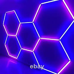 5pcs Hexagon RGB LED Lighting Workshop Light DIY for Workshop Gym Gaming Room UK