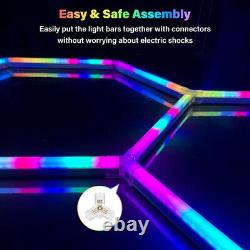 5pcs Hexagon RGB LED Lighting Workshop Light DIY for Workshop Gym Gaming Room UK