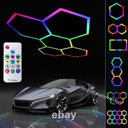 5x Hexagon RGB Lighting Car Detail Home Garage Workshop Retail Lighting Barber