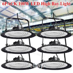 6 Pack 100W UFO Led High Bay Light Factory Warehouse Commercial Led Shop Lights