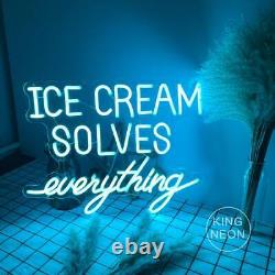 60cmX45cm Ice Cream Solves Everything Custom Neon Sign LED Restaurant Shop Decor