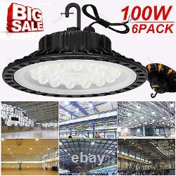 6PCS LED High Bay Light 100W Factory Workshop Warehouse Industrial Lights 6500K