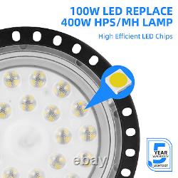 6PCS LED High Bay Light 100W Factory Workshop Warehouse Industrial Lights 6500K