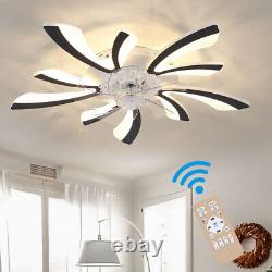 78CM Large 5 Head V-Shape LED Ceiling Fan Light 3 Color Dimmable Fan Lamp Remote