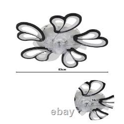 Adjustable Wind Speed Ceiling Fan with Dimmable LED Light Remote Control Bedroom