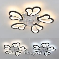 Adjustable Wind Speed Ceiling Fan with Dimmable LED Light Remote Control Bedroom