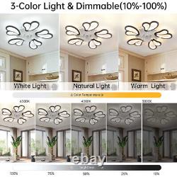 Ceiling Fan Light Reversible Airflow 5 Blades Mount Lighting APP/Remote Dimmable