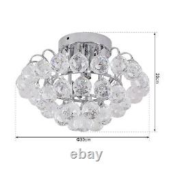 Ceiling Lamp Chandelier Flush Mount Pendant 3 Light Crystal Silver? 30cm Hallway