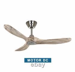 Ceiling fan CasaFan 312216 ECO GENUINO solid natural wood / chrome sat