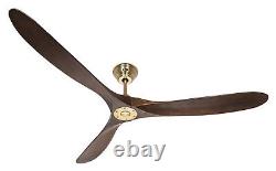 Ceiling fan with Remote Eco Genuino XL Brass Walnut DC Ceiling fan Quiet Motor