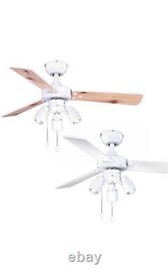 Ceiling fan without Lights Cyrus White 42 Small Ceiling fan Reversible motor