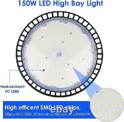 CheDux High Bay LED Shop Lights 150W 19500LM (130LM/W) 40in Cable 6000K UFO Hig