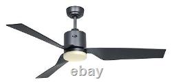 DC Ceiling fan with LED Light Eco Dynamix Grey Fan with Remote control 132 cm
