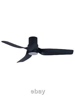 DC Ceiling fan with LED light Nautica Black 132 cm 52 Ceiling fan with Remote