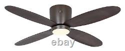DC Ceiling fan with Remote Flush mount Ceiling Fan with LED Plano Bronze 44