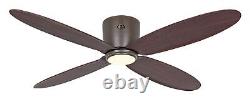DC Ceiling fan with Remote Flush mount Ceiling Fan with LED Plano Bronze 52