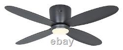 DC Ceiling fan with Remote Flush mount Ceiling Fan with LED Plano Dark Grey 44