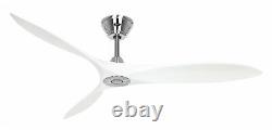DC ceiling fan with Remote Indoor fan Eco Airscrew Chrome / White 152 cm 60