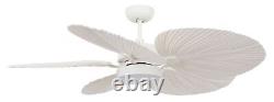 DC ceiling fan with Remote control and Lamp LED Lighting BALI White 132 cm 52