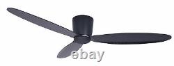 DC ceiling fan with remote control Flush mount Airfusion Radar Black 132 cm 52