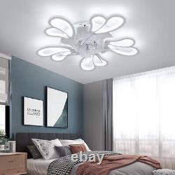 Dimmable Ceiling Fan Lights APP Remote Controlled Chandelier Lamp Timer 6 Speeds