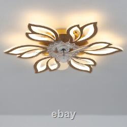 Dimmable Ceiling Fan Lights LED Lamp Flower Lighting With Bluetooth Remote Control